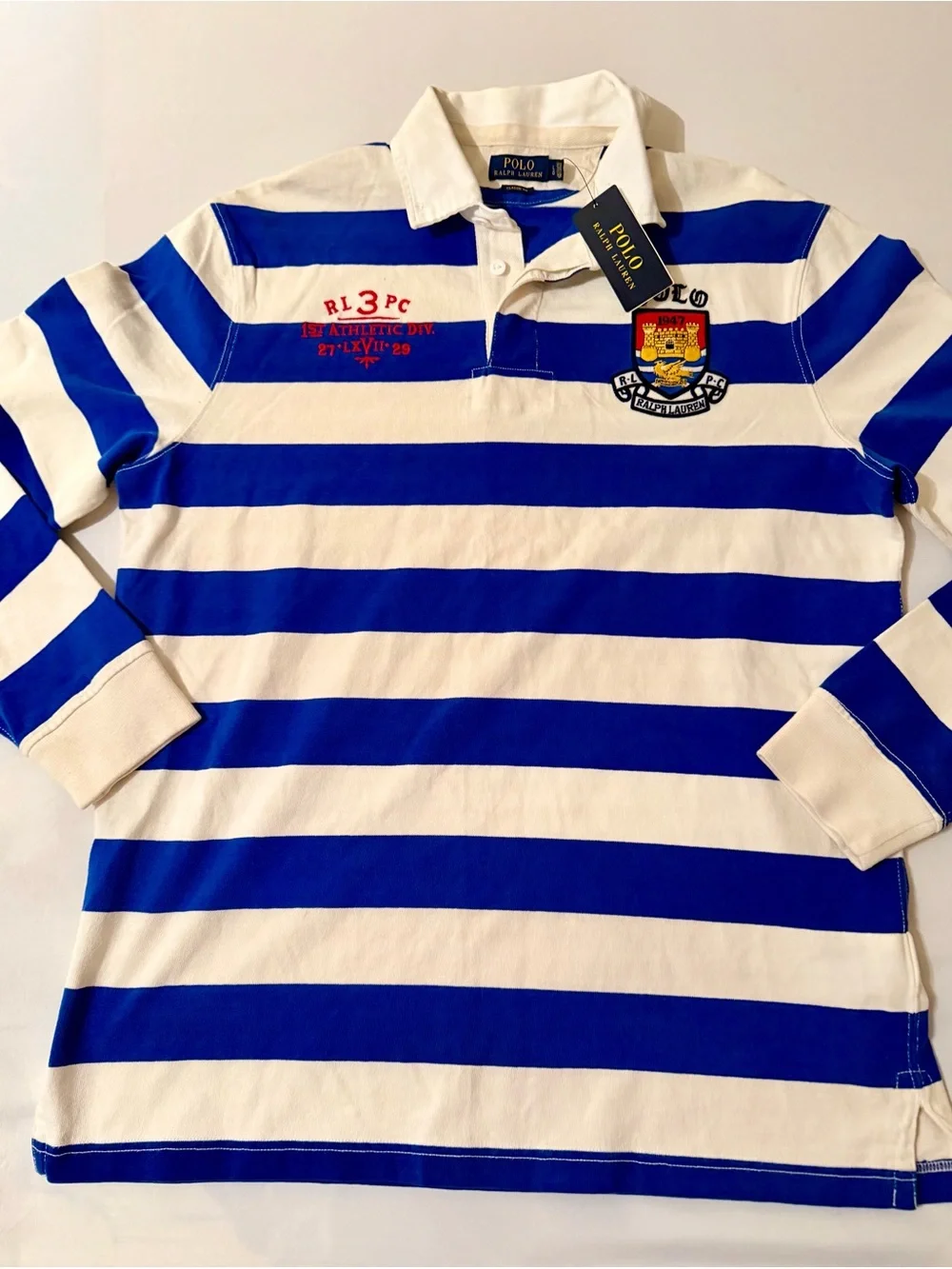 Polo Ralph Lauren RLPC 1947 Cotton Twill Rugby Shirt Men’s L Large New NWT